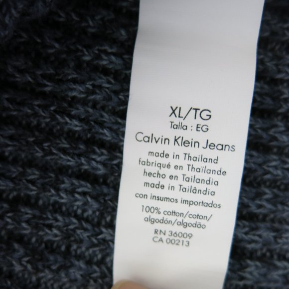 Calvin Klein Jeans Cable Knit 100% Cotton Long Sleeve 1/2 Zip Sweater - Size XL - Picture 8 of 8